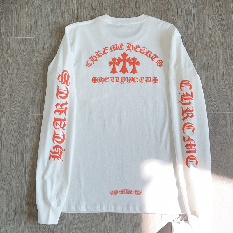 【In-Stock High-Quality Version】Ch Crowe New Orange Printed Long-Sleeve T-Shirt, Unisex