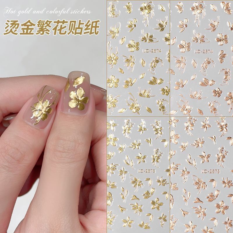 golden nail stickers