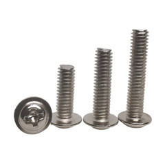 Factory wholesale M3M4M5 round head socket set screws with locking nuts, 304/316 stainless steel cross-recessed machine screws with washers