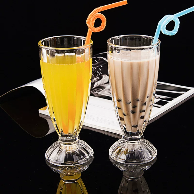 Creative tea cup, amber glass for ice cream, increased thickness