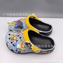 cross辛普森洞洞鞋夏季女童儿童大童包头拖鞋亲子宝宝成人沙滩鞋