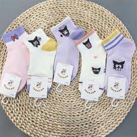 木鱼石儿童春夏薄款网眼低帮船袜 卡通可爱拼色男女童短筒棉袜子