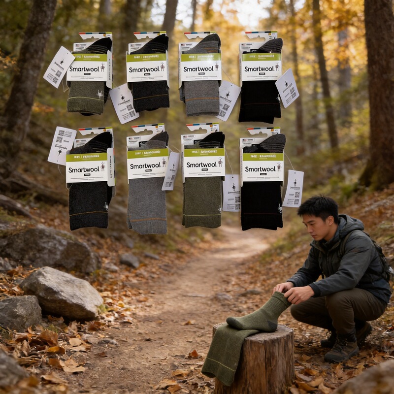 Merino Wool Outdoor Mid-Calf Hiking and Trail Running Sweat-Absorbing Socks for Men and Women Merino Wool Outdoor Mid-Calf Hiking and Trail Running Sweat-Absorbing Socks for Men and Women