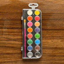 厂家批发16色固体水粉水彩颜料 粉饼套装固体水彩