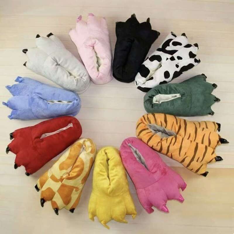 Cartoon Animal Paw Shoes Cotton Slippers Green Dinosaur Cow Tiger Bag Heel Warm One Piece Drop Shipping Flannel Warm Cartoon Animal Paw Shoes Cotton Slippers Green Dinosaur Cow Tiger Bag Heel Warm One Piece Drop Shipping Flannel Warm