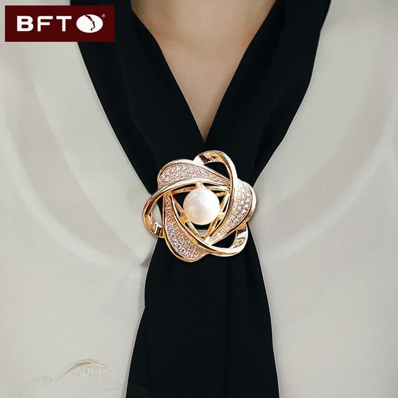 優雅簡約高檔絲巾扣水鑽三環扣奢華大氣絲巾扣環百搭職業裝絲巾夾