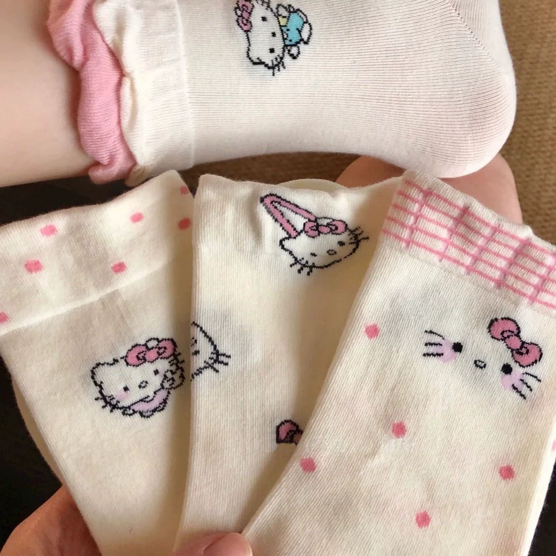 Милые гольфы цвета фуксии с рисунком, средней длины