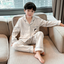 男童秋冬款睡衣套装加厚保暖三层空气夹棉儿童卡通休闲外穿家居服