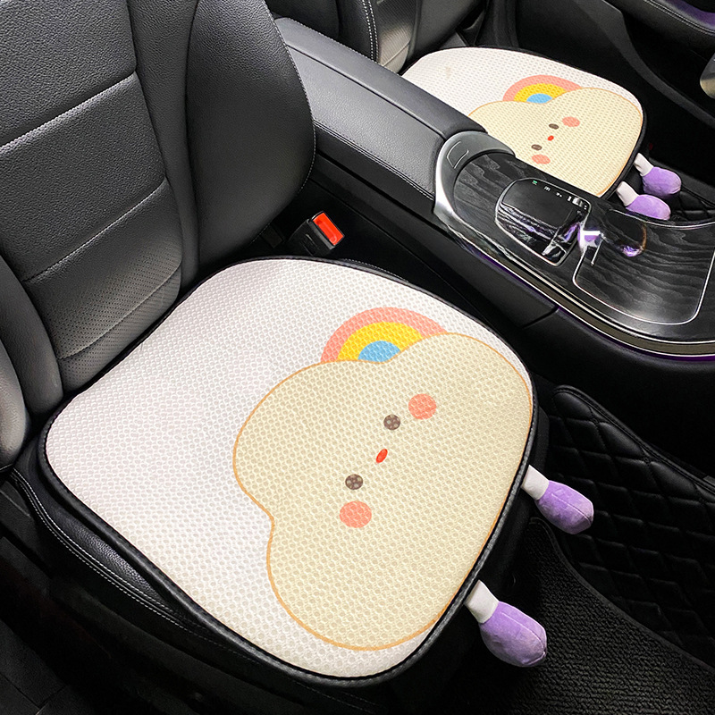 Verão Nova Almofada de Carro Simples Gelo Seda Malha Quatro Estações Universal Bonito Arco-Íris Nuvens Almofada de Carro Mulheres_voghion.com