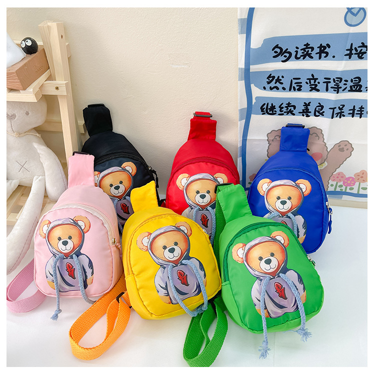 2022 Cute Children's Chest Bag Wholesale Cartoon Bear Children's Bag for Boys and Girls, Crossbody Bag for Outings