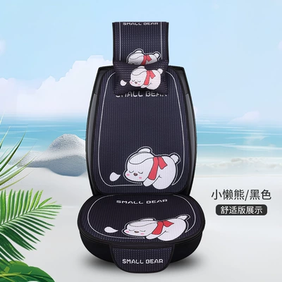 3D Fabric Full Cover Seat cushion, seat cover - little-sloth-bearblack-1-seat-1-backrest-1-headrest-1-headrest