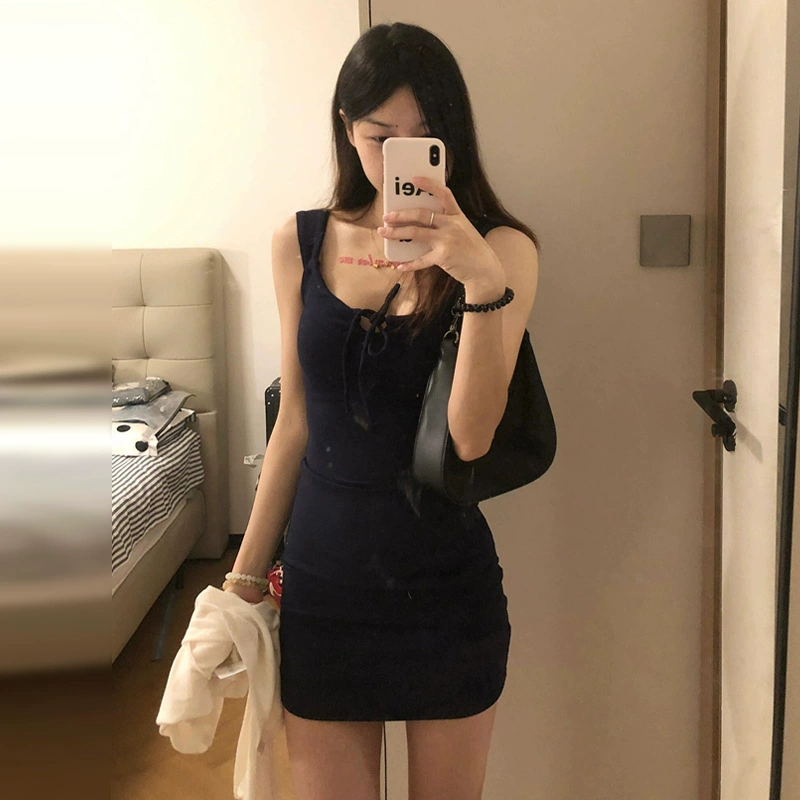 Pure Desire Hot Girl Wear Платье на подтяжках на бедрах Лето 2025 Новая женская короткая юбка для похудения талии