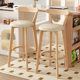 Nordic Solid Wood Bar Chair Home High Stool Leisure Chair Backrest Bar Stool Bar Chair New Bar Chair Bar Chair