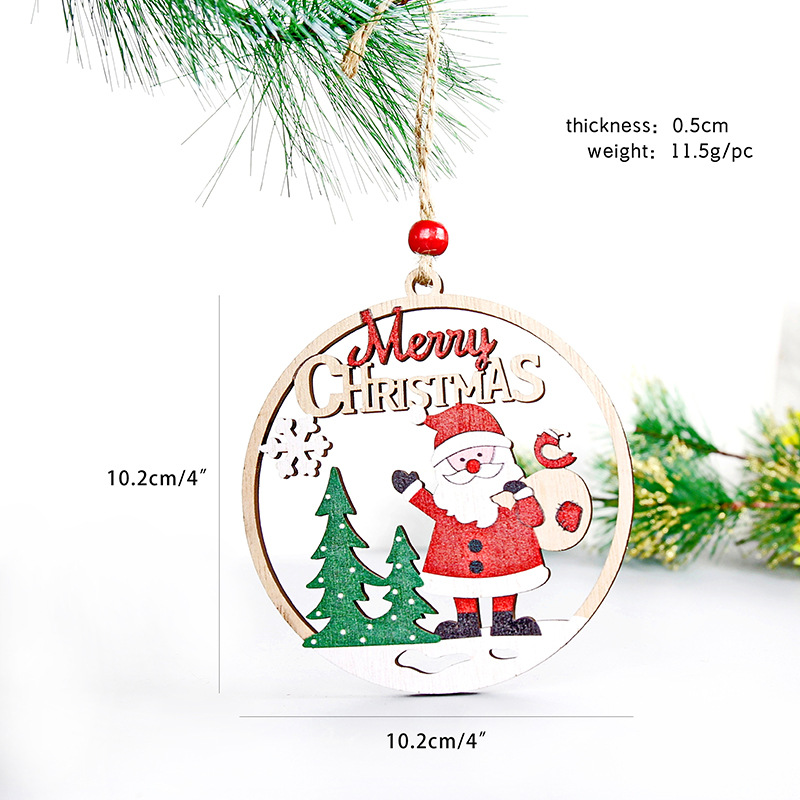 Decoraciones de Navidad de madera colgante decoración del hogar festivales artesanía de madera colgante colgante de árbol de Navidad