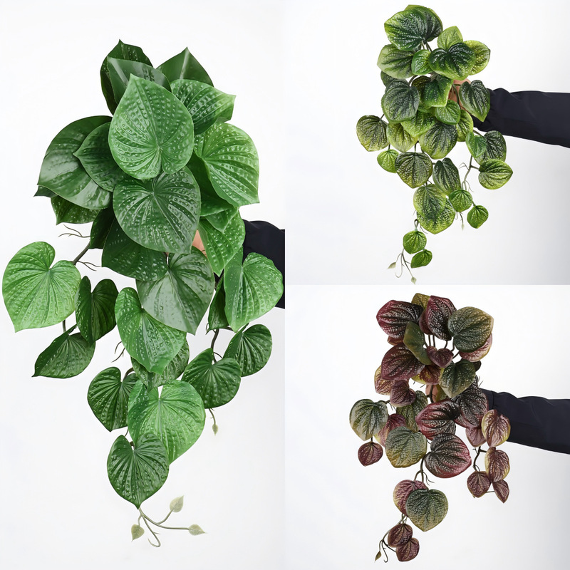 Artificial Green Plant Half-Umbrella Banyan Leaf Home Photography Prop, Realistic Touch, Hanging Vine, Wall Hanging, Floor Stand, Micro Landscape Decoration