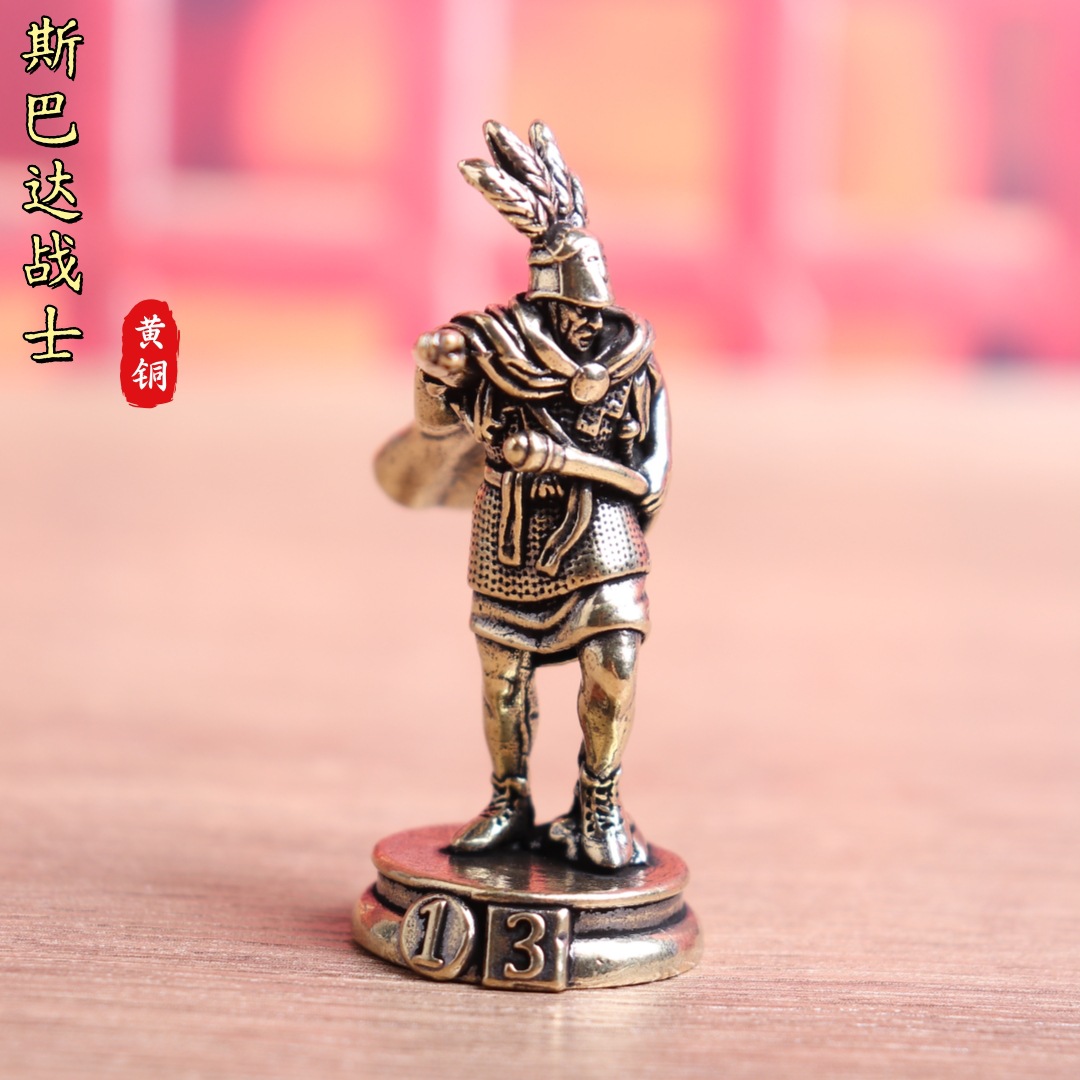 Pure brass Spartan warrior European warrior retro solid old object…
