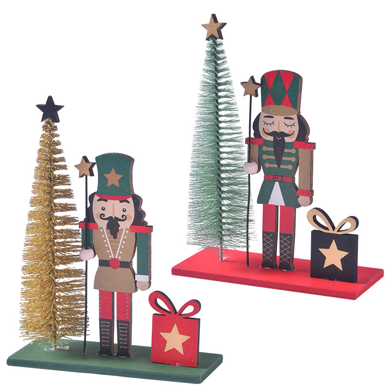クリスマス木製カラフルなクルミ兵士オーナメントクリスマスクルミ兵士オーナメントクリスマス装飾ウィンドウデスクトップオーナメント|undefined