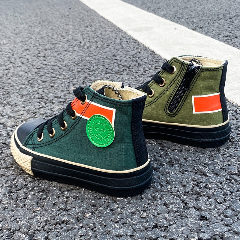Camouflage children's cloth espadrilles for boys with velcro
