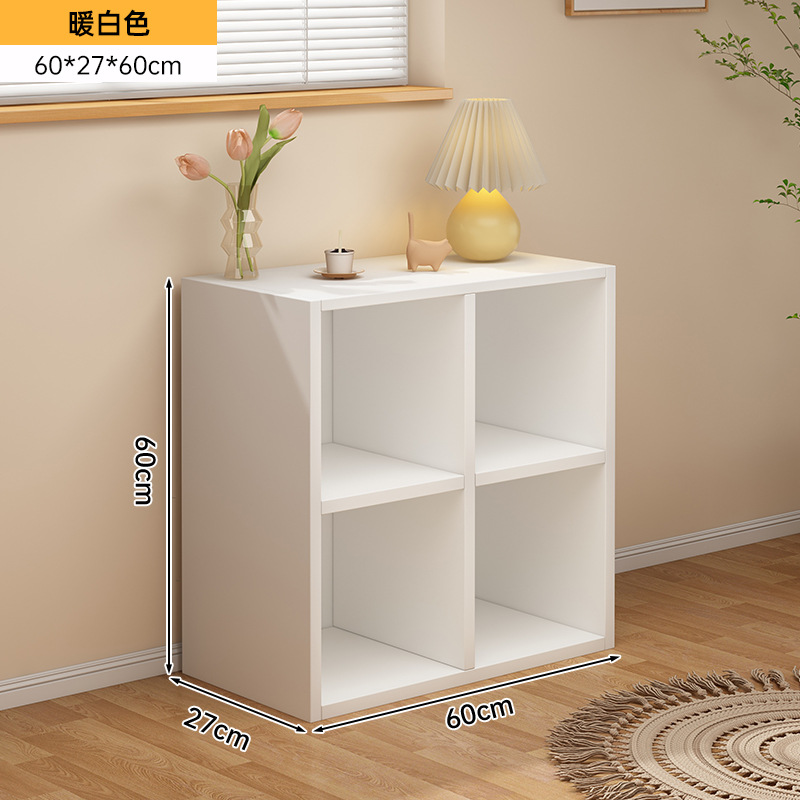 Ins Cabinet Wind Cabinet Calais Plaid Cabinet Cream White Cuadruple Cabinet Estante de piso Estante de escritorio en una pared