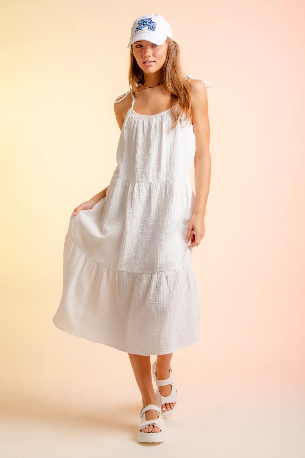 Femmes Robe À Bretelles Style Simple Sangle Sans Manches Couleur Unie Robe Mi-Longue Vacances Du Quotidien display picture 15