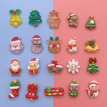 卡通圣诞系列树脂小配件圣诞老人铃铛diy手机壳发夹头绳饰品配件