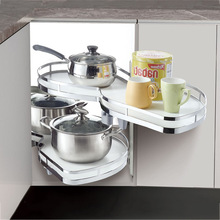 厨房转角飞碟拉篮多功能旋转小怪物多层收纳置物架橱柜拐角锅具篮