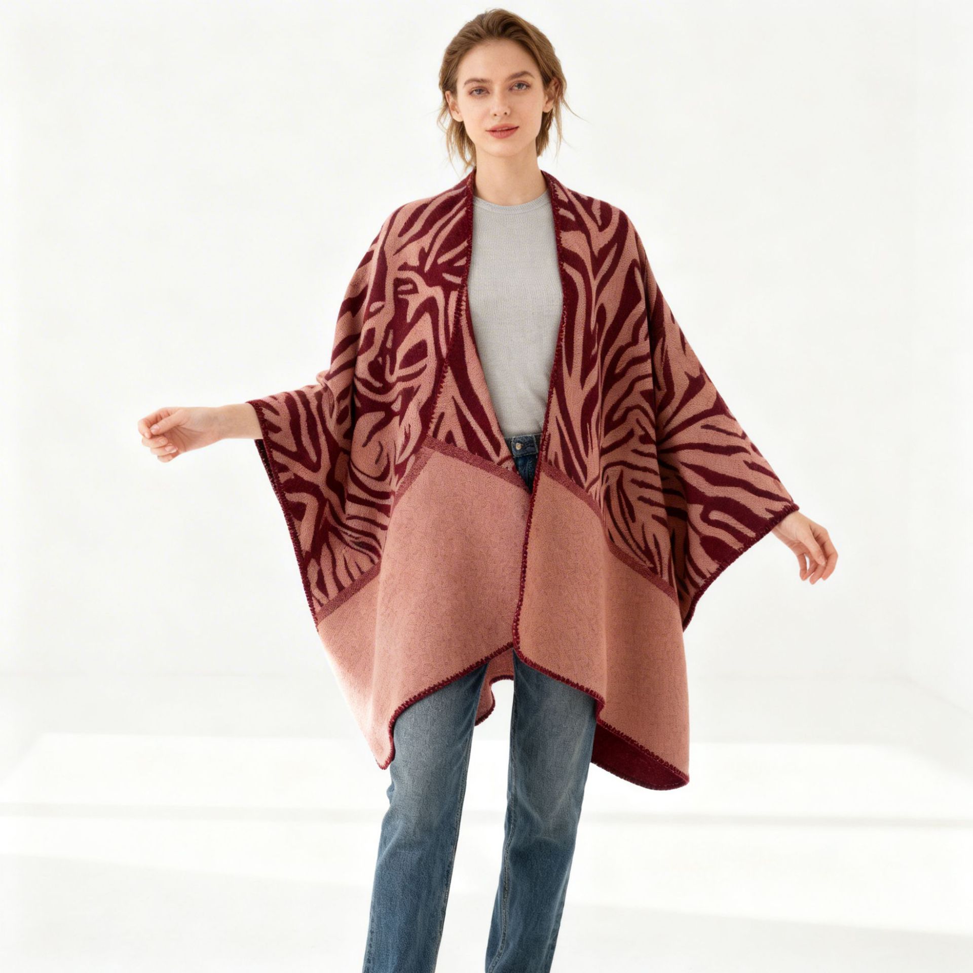 Otoño y invierno nuevo Jacquard abrigo de oficina grueso Amazon ventas calientes