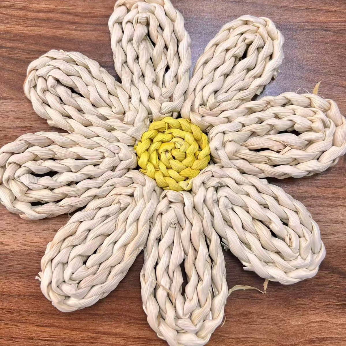 Juego de adornos de pared de paja tejido de paja tejido a mano hierba de calabaza hierba colgante de piel de maíz colgante de pared folklore bohemio