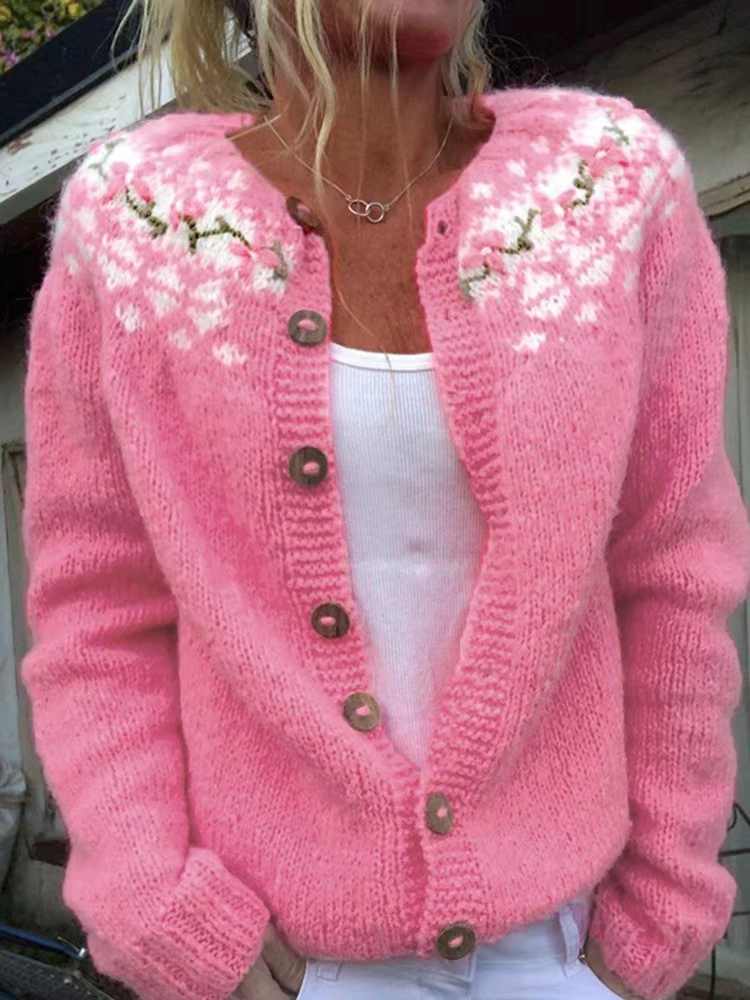 Этно- knitted sweater, cardigan, jacket, city style, European style, ethnic style, wish