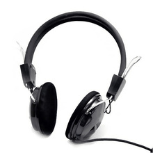 黑色水滴頭戴式耳機 編織線PC電腦耳麥網吧禮品耳機 現貨工廠直供