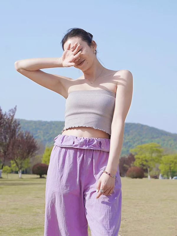 森系花苞瑜伽裤纯棉夏薄款阔腿裤女文艺纯色宽松休闲显瘦直筒5色|undefined