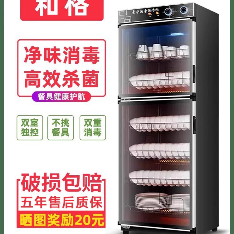 Hege Commercial Large-Capacity Stainless Steel Disinfection Cabinet for Restaurants and Kitchens, Household Vertical Dishwashing Cabinet