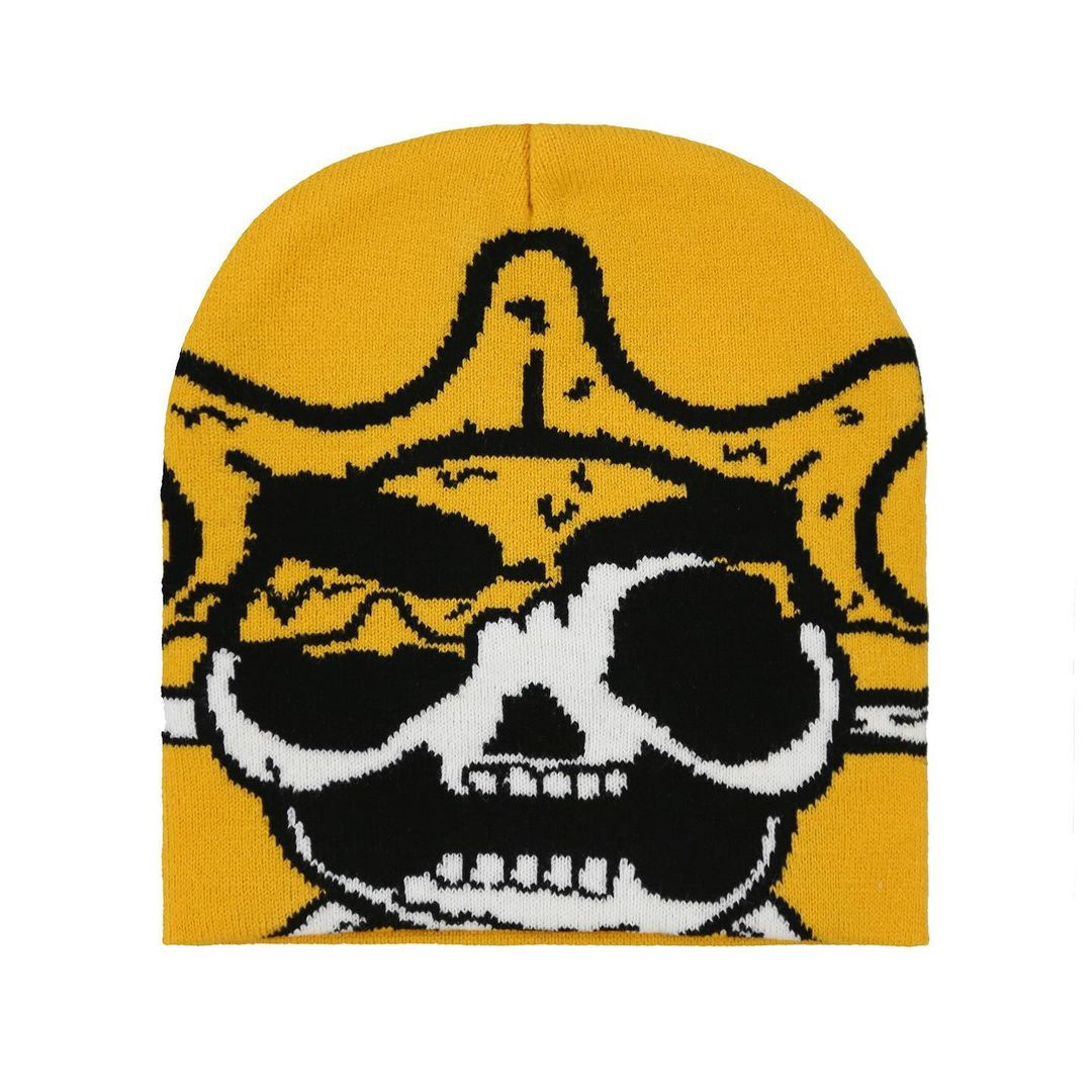 2025 modelos de otoño e invierno estilo europeo y americano transfronterizo moda salvaje frío y cálido patrón de dibujos animados patrón jacquard sombrero al por mayor