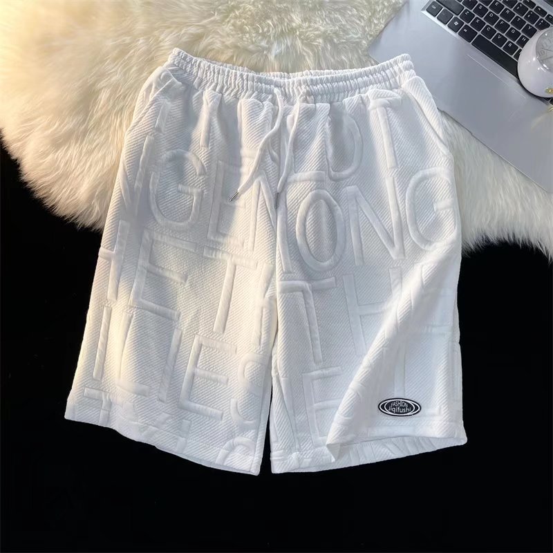Men's Shorts Foam Letter High Street Pants, Summer Men's Shorts, Hip-hop Trendy Brand, Niche Design, Versatile Capris_voghion.com