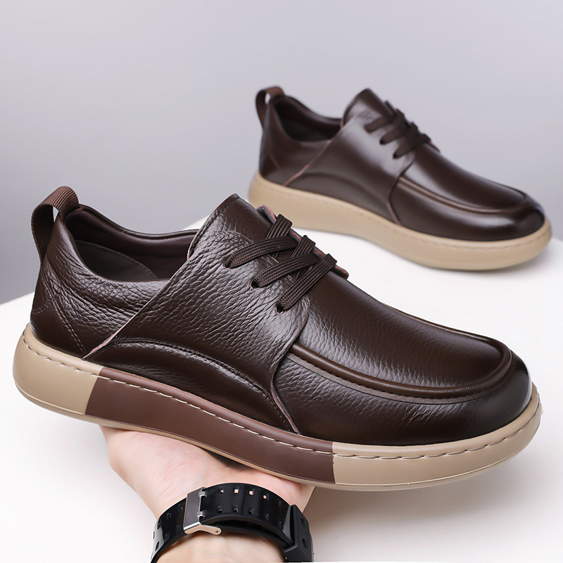 2025 otoño zapatos casuales de cuero para hombres zapatos de cuero suave cómodos de trabajo zapatos de cuero suave para hombres zapatos de cuero al por mayor image 5