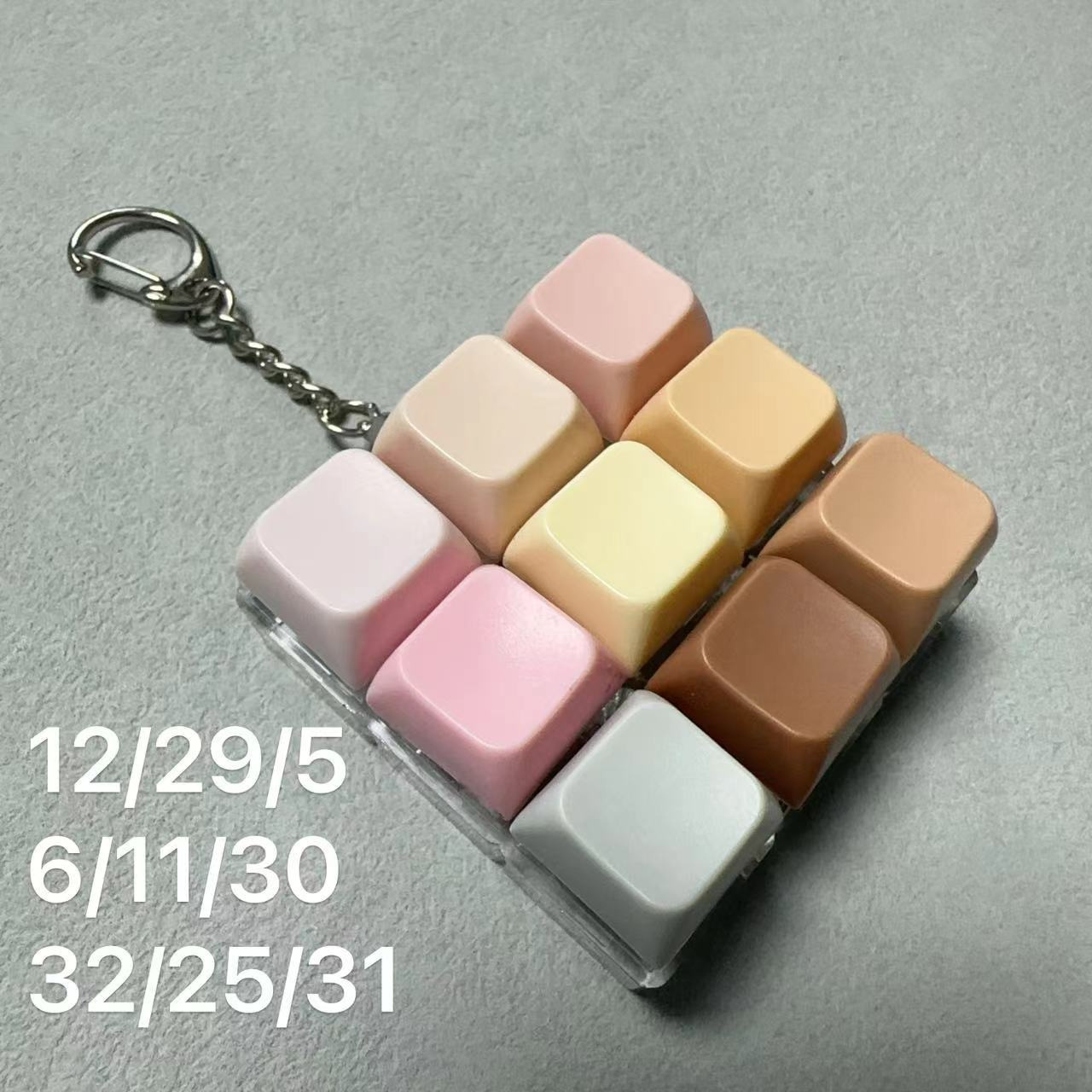 Nine-key transparent shell - pink-gray-brown series