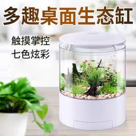 松宝小型鱼缸水族箱客厅亚克力水族箱金鱼缸多趣桌面生态缸