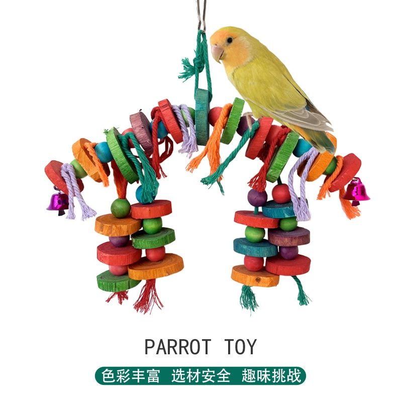 Деревянная игрушка попугая, сплошная деревянная птичья стойка, черный феникс, пион разорвал и повредил расходные материалы