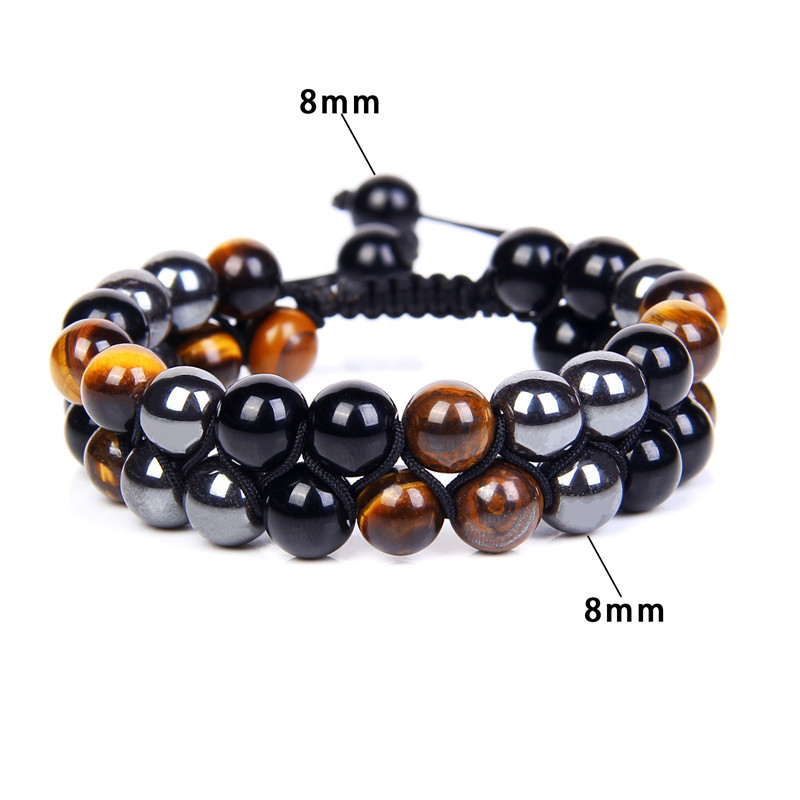 Retro Geometric Natural Stone Knitting Unisex Bracelets display picture 3