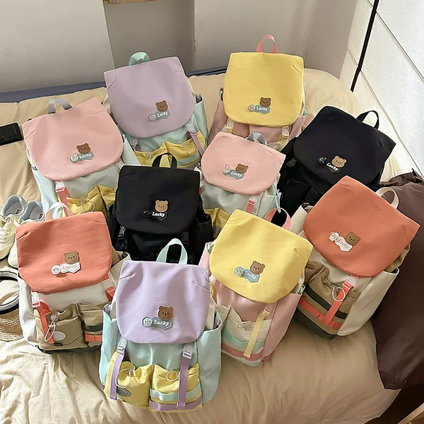 High-Looking Schoolbags for Female Students, Middle and High School Girls' Backpacks, Large-Capacity Backpacks with Niche Designs