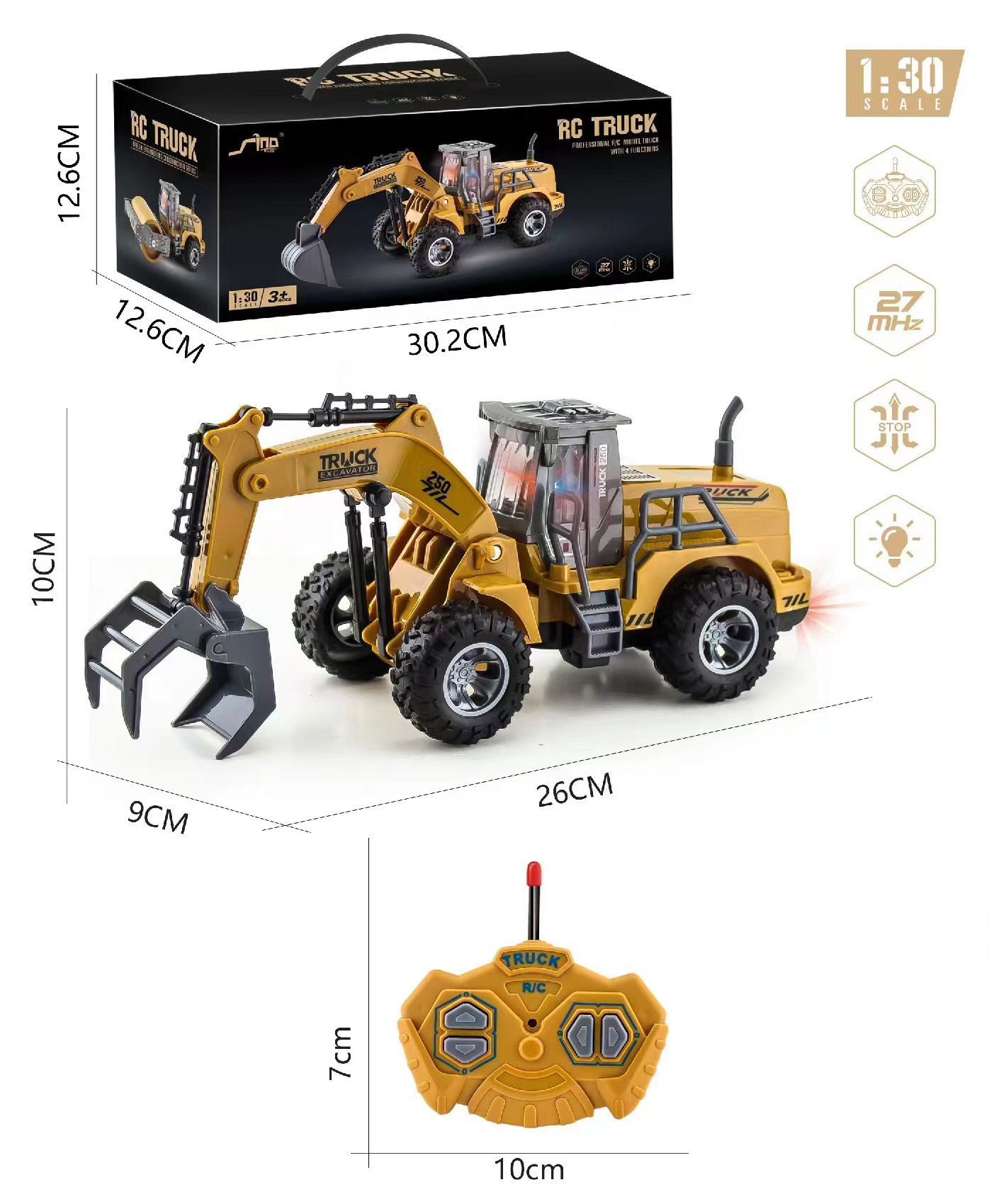 Juguetes para niños transfronterizos de cuatro vías de seis vías de control remoto excavadora Vehículo de Ingeniería Eléctrica Dirt Car roller Toy car RC