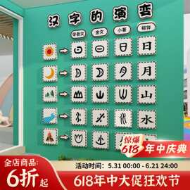 汉字的演变环创甲骨文高端幼儿园墙面装饰贴主题文化设计托管机构