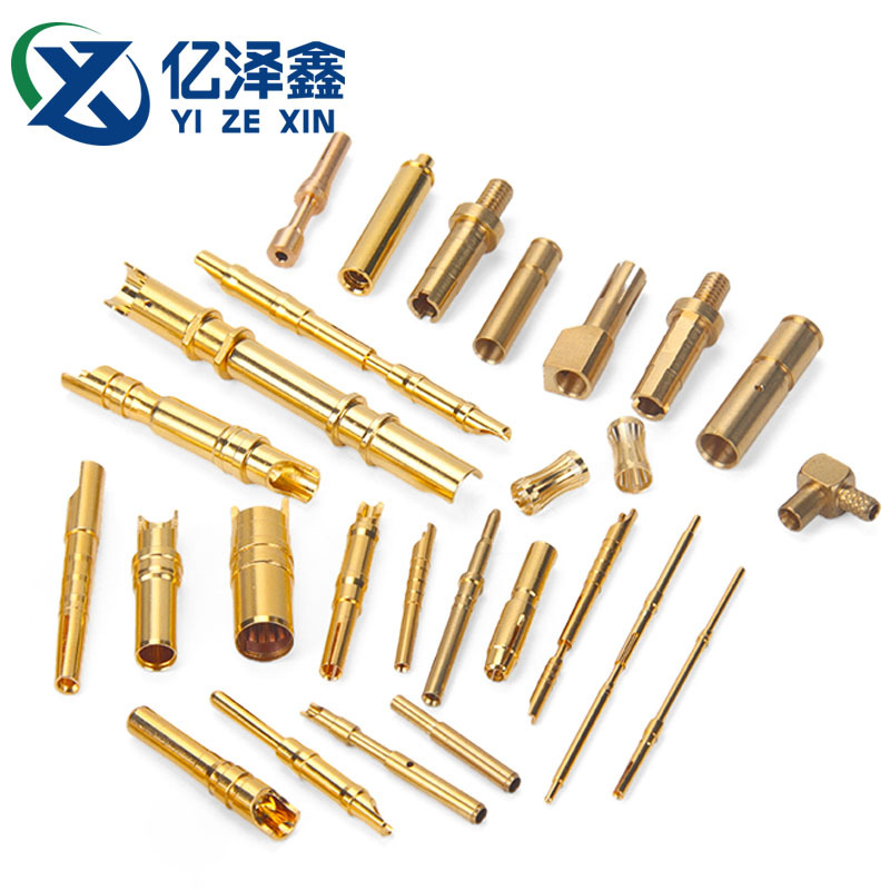 亿泽鑫开槽铜针插针航空连接器镀金开槽铜针端子公母开槽铜针定制