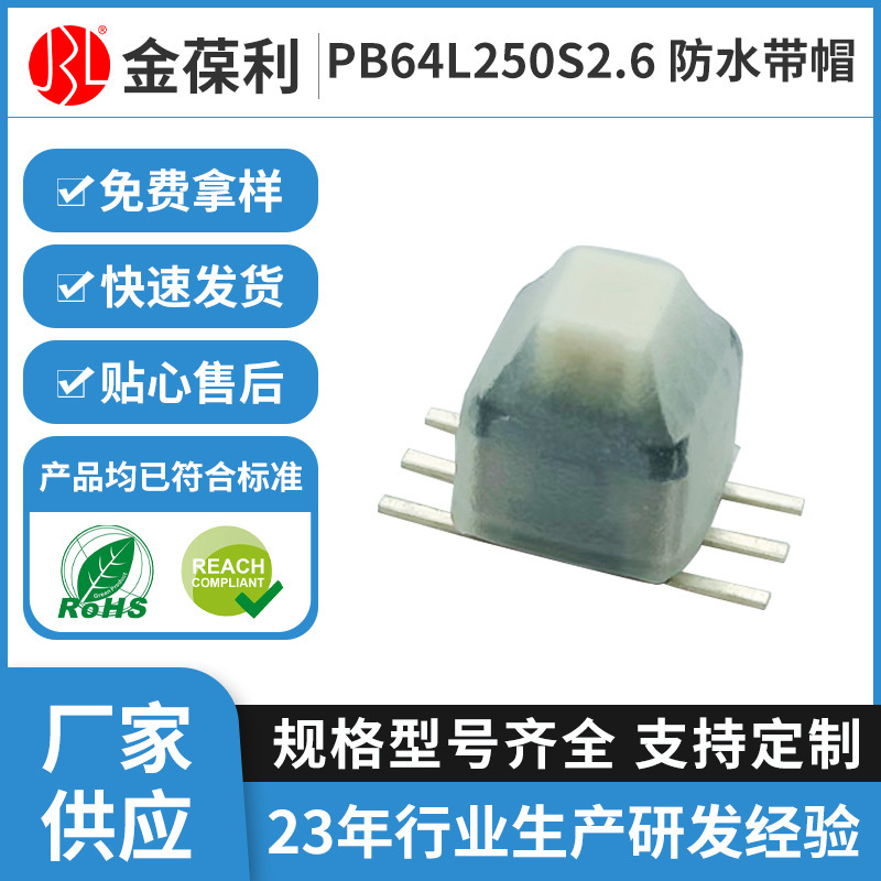 5.8 button switch 6-foot patch self-locking lock-free button switch PB64L250S2.6 waterproof hooded switch