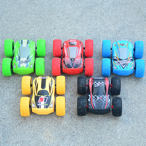 Children's 3D Double-Sided Off-Road Racing Car Inertia Mini Tin Dump Truck Car Racing Model for Boys, Wholesale