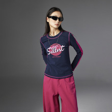 特价60元不退换 拓谷潮牌撞色修身打底衫女秋冬款圆领长袖上衣女