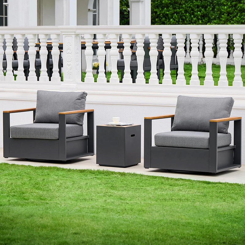 Sofá al aire libre patio jardín al aire libre muebles de hotel villa terraza impermeable sofá de aluminio diseñador