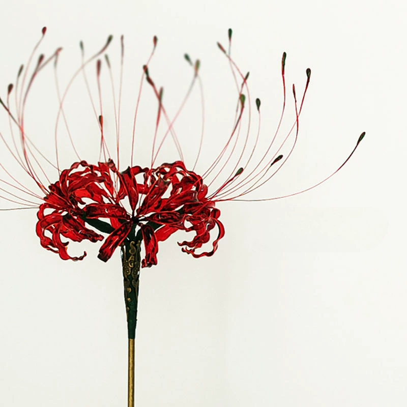 Оригинальный дизайн, красная паучья лилия, заколка для волос Манджуша, ретро-заколка для волос, головной убор, древний стиль, аксессуары для волос династии Хань