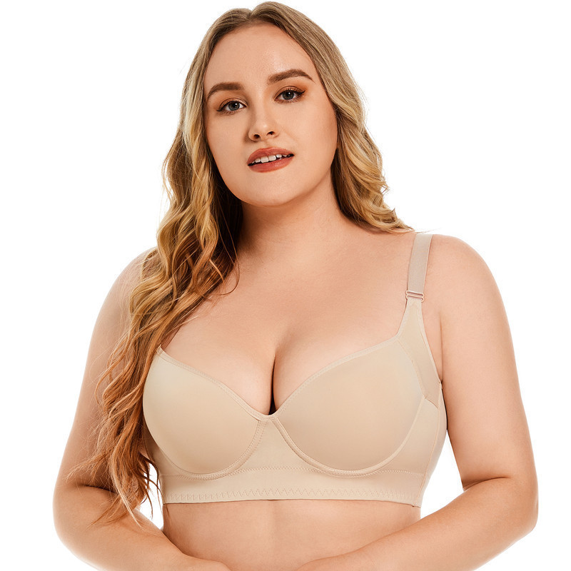 European Cross-border plus size Underwear Women's Sexy Gather Amazon Europe and America Big Chest Underwear Full Cup plus size Bra