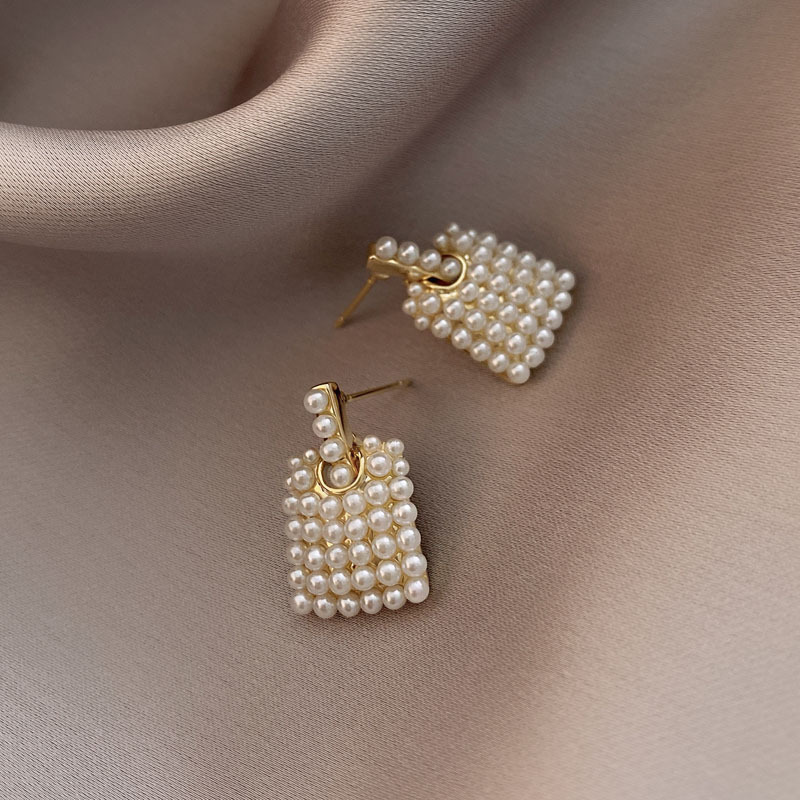 simple pearl geometric alloy earringspicture3